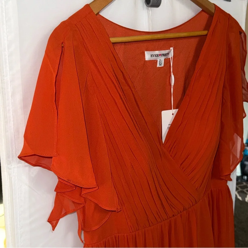 EVER PRETTY ever LEORA A-Line Pleated Tie-Waist Evening Dress Size 14 NWT - Picture 8 of 14